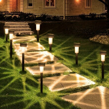 (Warm Light) 10pcs Solar-Powered LED Garden Lights - IP44 Semi-Flush Mount, Warm White Illumination for Yards, Lawns, Energy-Efficient Pathway Lighting