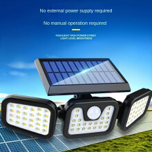 (Solar three-head wall light 74LED) Solar Security Light with Motion Sensor -Suitable for Front Door, Yard, Garage, Walkway, Path, Garden, and Patio, Solar Powered and Energy