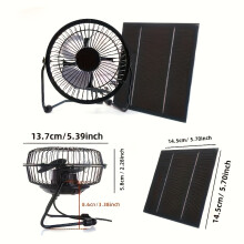 (Portable Cooling Fan Plus 6W Solar Panel) 6W Portable Solar Panel with Cooling Fan - Ideal for Outdoor Camping, Home Use, Greenhouse Ventilation,- Durable Magnetic Material