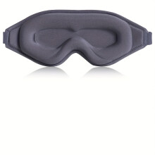 (Black, 1pc) 1-Pack Ultra Comfortable 3D Contour Sleep Mask - Soft Eye Cover with Adjustable Strap, Light Blocking for Travel- Machine Washable Eye Mask