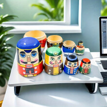 (Nut Soldier) Halloween-Themed Wooden Nesting Dolls - Handmade Matryoshka with Spooky Pumpkin,, and Skeleton Designs