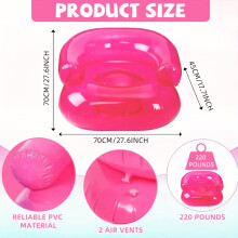 (Pink) Inflatable Outdoor Sofa - Portable Cushioned PVC Lounge Chair with Easy Setup, for Indoor/Outdoor, Camping, Beach, Patio, Poolside