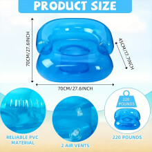 (Blue) Inflatable Outdoor Sofa - Portable Cushioned PVC Lounge Chair with Easy Setup, for Indoor/Outdoor, Camping, Beach, Patio, Poolside