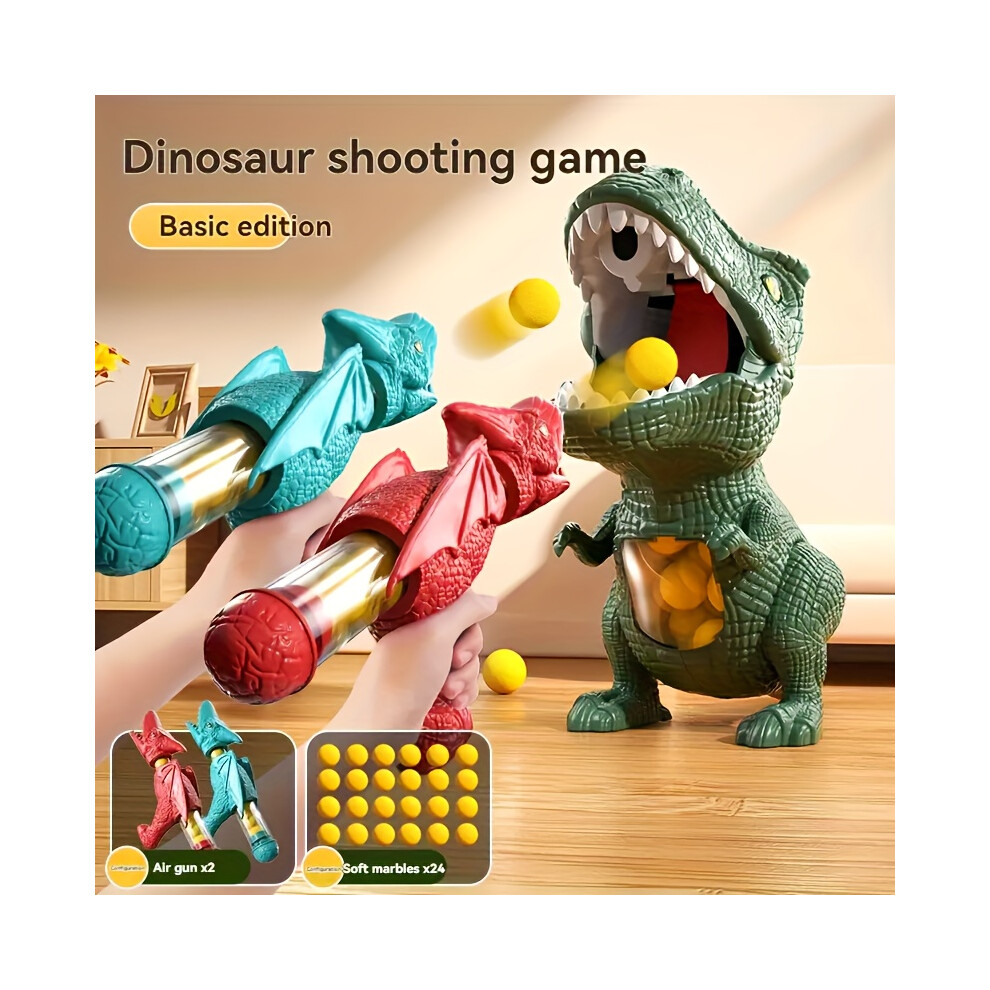 Xylfly (2 Launchers 24 Soft Balls/Set) Air-Powered 2 Launchers Kids' Dinosaur Toy | Fun Shooting Dinosaur Scoring Game, Competition Battle Set With 24 Spon