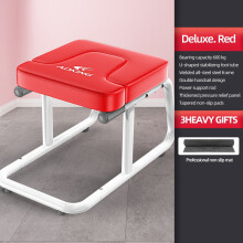(Red) Inverted Stool & Yoga Assistive Device - Zero-Base Handstand Trainer with U-Shaped Feet Tubes, Double Armrests & Thickened Steel Frame