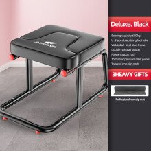 (Black) Inverted Stool & Yoga Assistive Device - Zero-Base Handstand Trainer with U-Shaped Feet Tubes, Double Armrests & Thickened Steel Frame