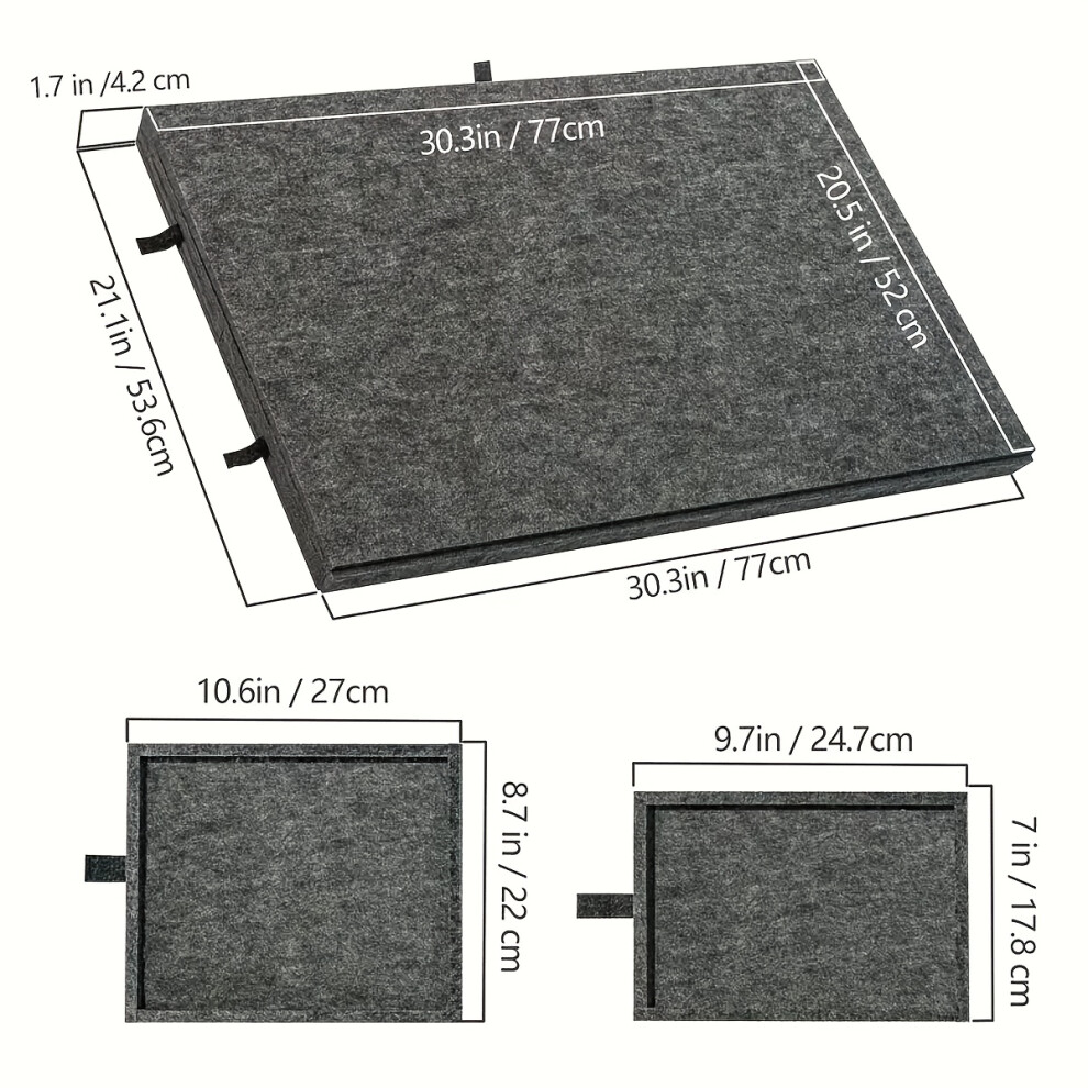 (Dark Gray, 76.99*51.99 cm) 6-in-1 Foldable Puzzle Table with 6 Drawers & Lid - Portable Felt Puzzle Board, Dark Gray Storage Organizer