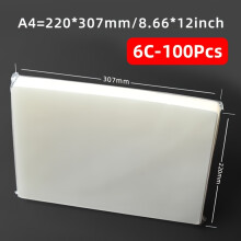 (100 sheets-A4 22.0*30.48cm 60mic) 100pcs of Transparent Plastic Laminating Film, 4 Sizes Available: A4/3R/4R/5R for Cards, Business Cards, Office Documents