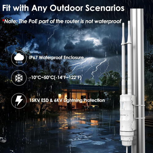 WiFi Extender Long Range Weatherproof for Yard Patio 1