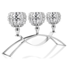 Silver Bling Crystal Unique Votive Tea Light Candle Holder for Dining Room Tall 8.6'