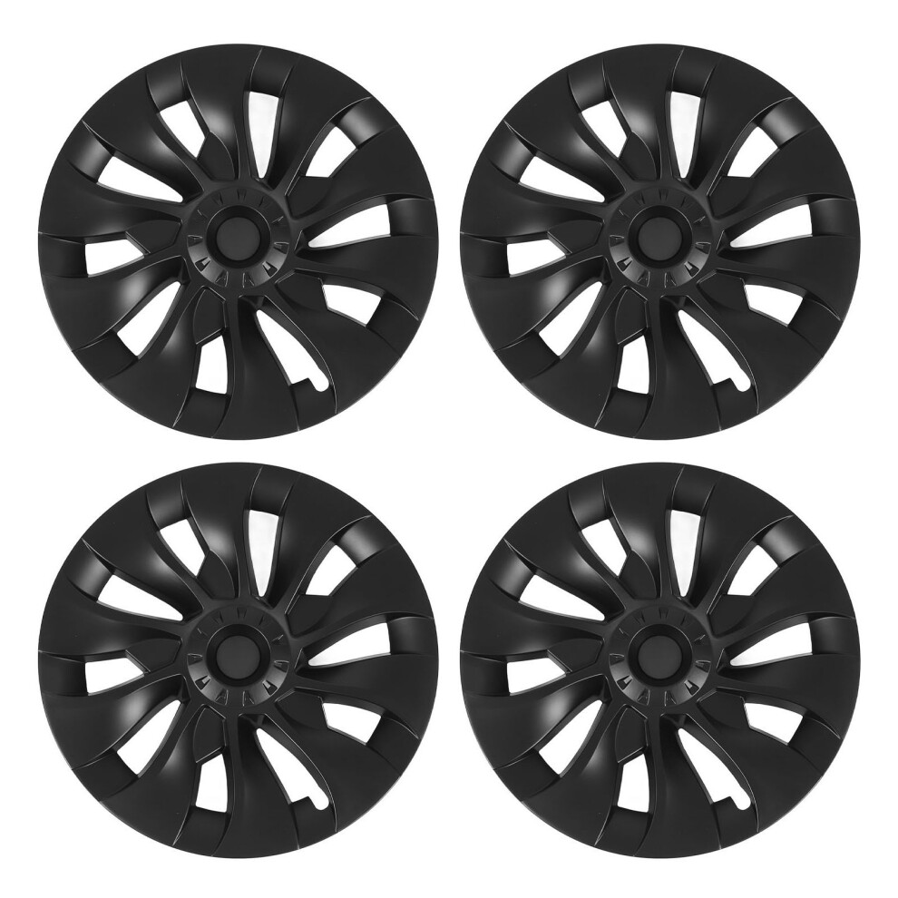 4 Pcs Wheel Hub Cap 18In Wheel Hub Full Wrap Rim Black 9121376841156