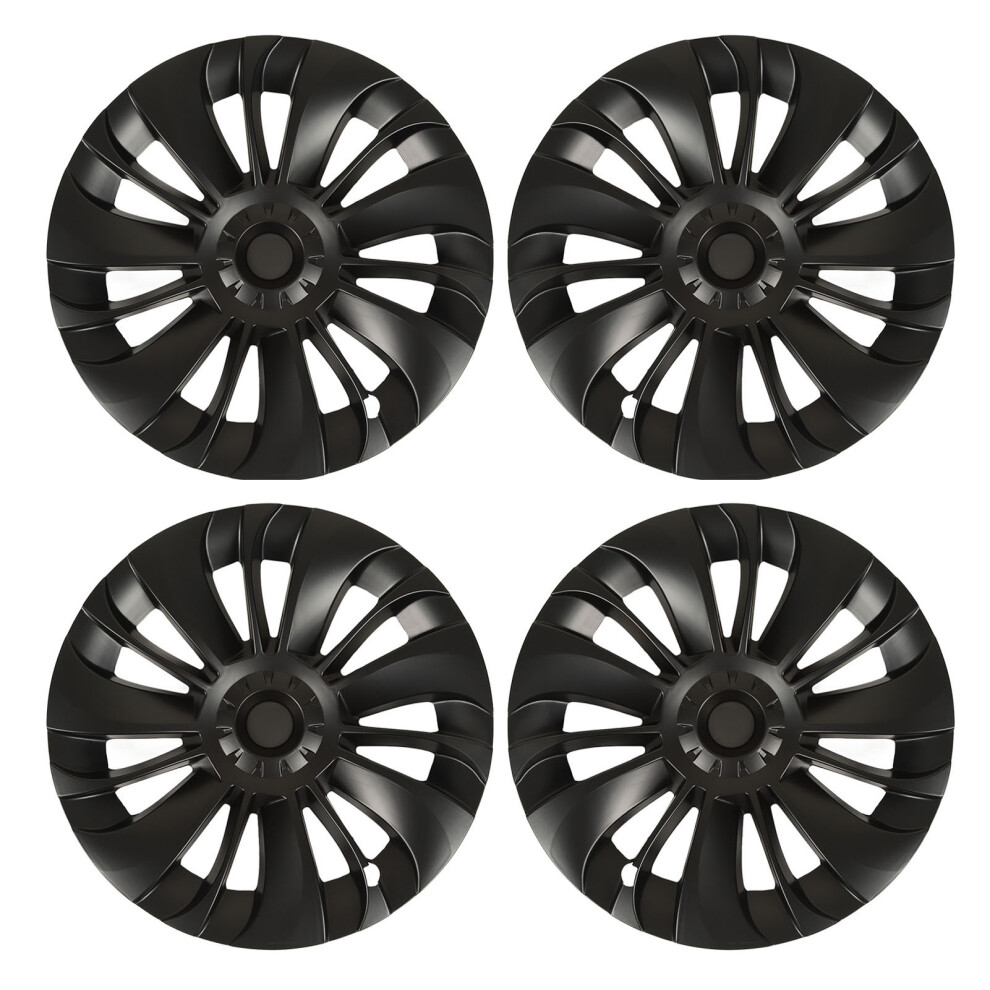 4Pcs 19In Wheel Hub Cap Matte Cool Sporty Black 9121376841170