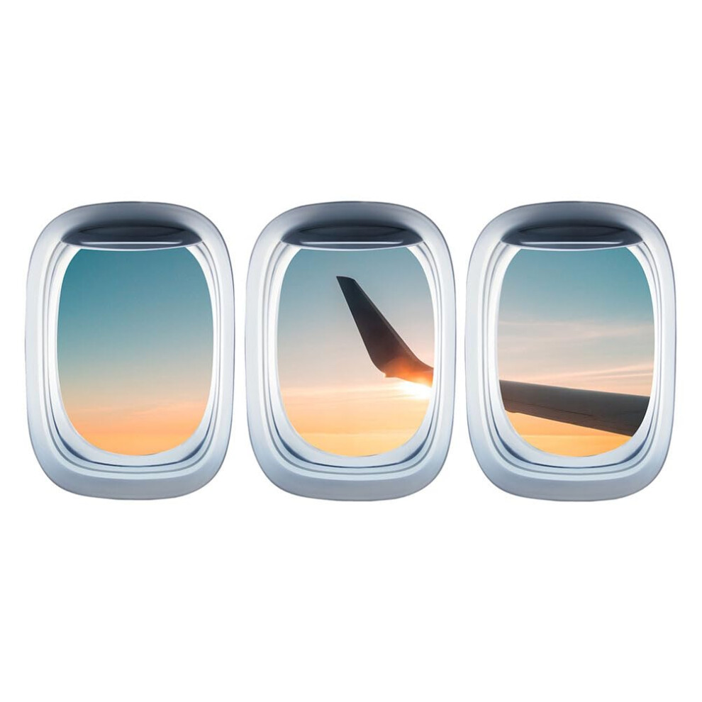 3 PCS Self Adhesive Airplane Wing Stickers for Wall Decor and Airplane Window Decal
