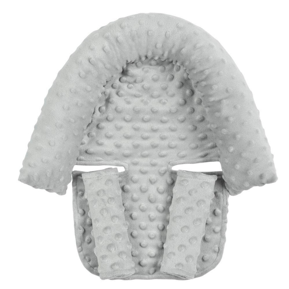 Set Of Baby Carseat Headrest And Strap Covers In For Carseat Use Grey