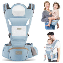 Ergonomic M Position Baby Carrier with Breathable Mesh and Adjustable Straps for Dad