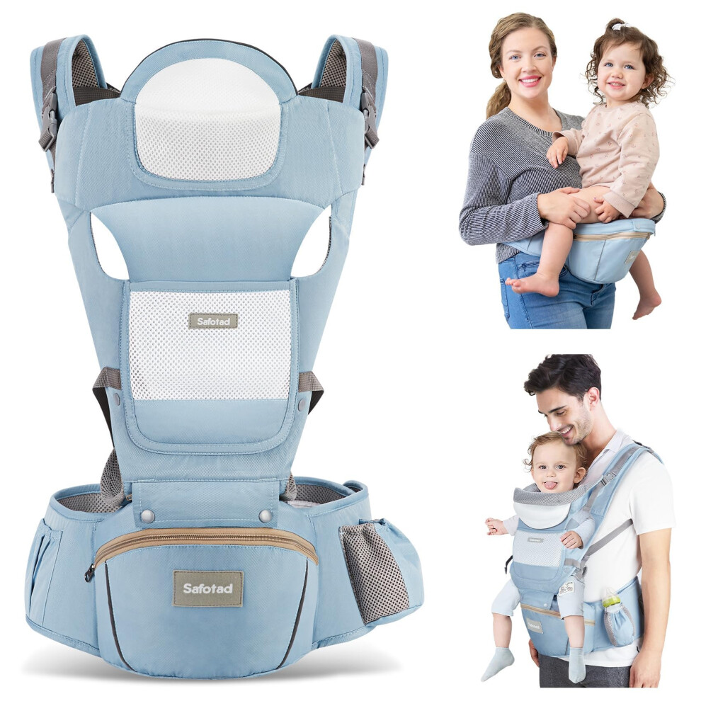 Ergonomic M Position Baby Carrier with Breathable Mesh and Adjustable Straps for Dad