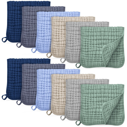 12 Pack Extra Soft and Absorbent Burp Cloths for  20''X10''