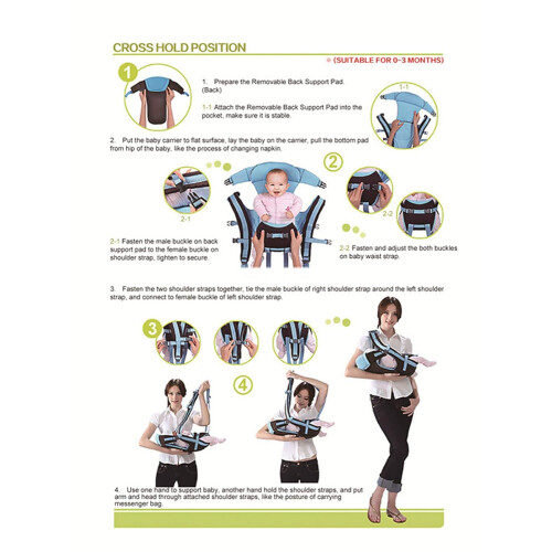 Adjustable 4 Positions 3D Ergonomic born Baby Infant Carrier 2