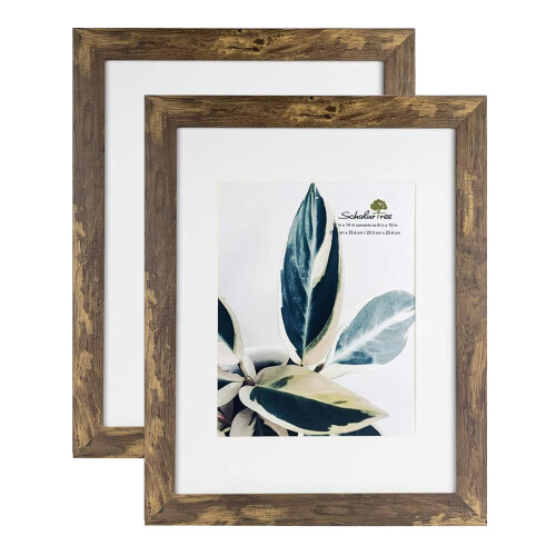 2 Set Brown Picture Frame for Wall Gallery Photo Frames 11x14