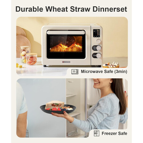 24 Piece Unbreakable Dinnerware Sets for Camping in Sets of 6 1