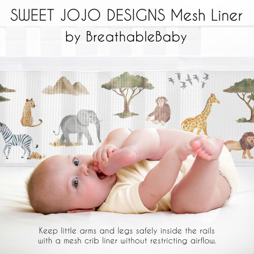 Breathable Mesh Crib Liner for Baby 1