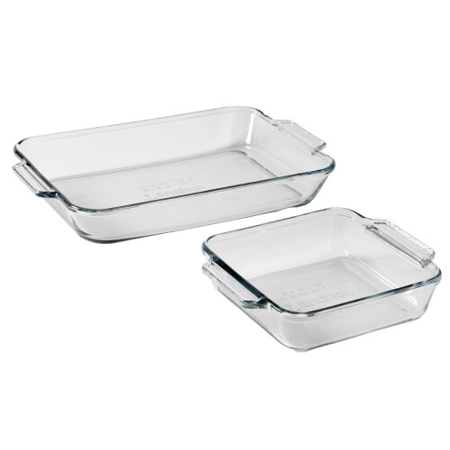 2 Pack Tempered Glass Cake Dish & Baking Dish Oven Safe Microwave Safe 3 Quart
