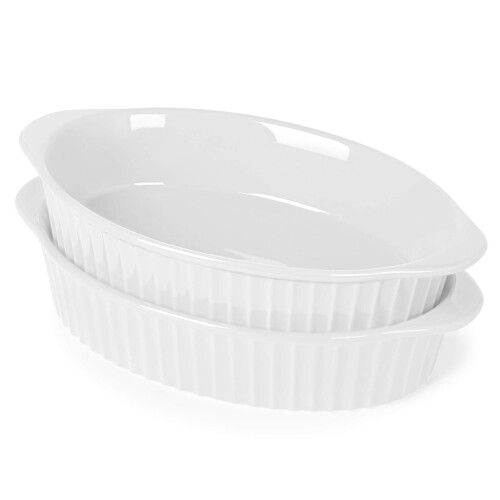 2 Set Small Oval Au Gratin Pans Baking Dish Set for Kitchen Home Small Size