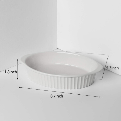 2 Set Small Oval Au Gratin Pans Baking Dish Set for Kitchen Home Small Size 1