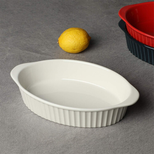 2 Set Small Oval Au Gratin Pans Baking Dish Set for Kitchen Home Small Size 2