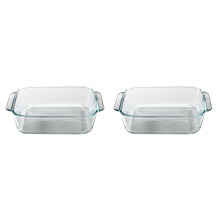 2 Pack Glass Baking Dishes for Cooking and Serving in 2qt Size