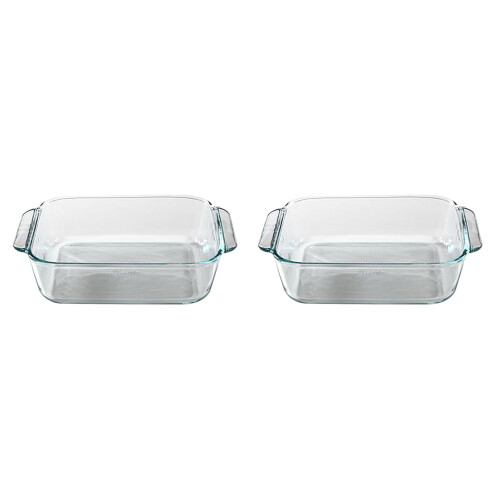 2 Pack Glass Baking Dishes for Cooking and Serving in 2qt Size