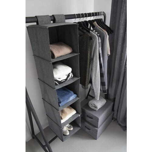 Storage Box Soft Foldable Polyester Fabric Medium Grey for Closets 11.8in x 15.7in x 8.7in 2