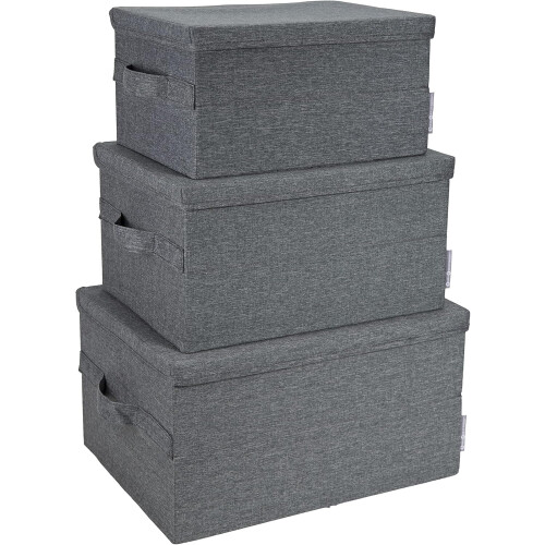 Storage Box Soft Foldable Polyester Fabric Medium Grey for Closets 11.8in x 15.7in x 8.7in 1