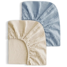 2 Pack Soft Muslin Baby Crib Sheets for Standard Crib 28x52 Inches
