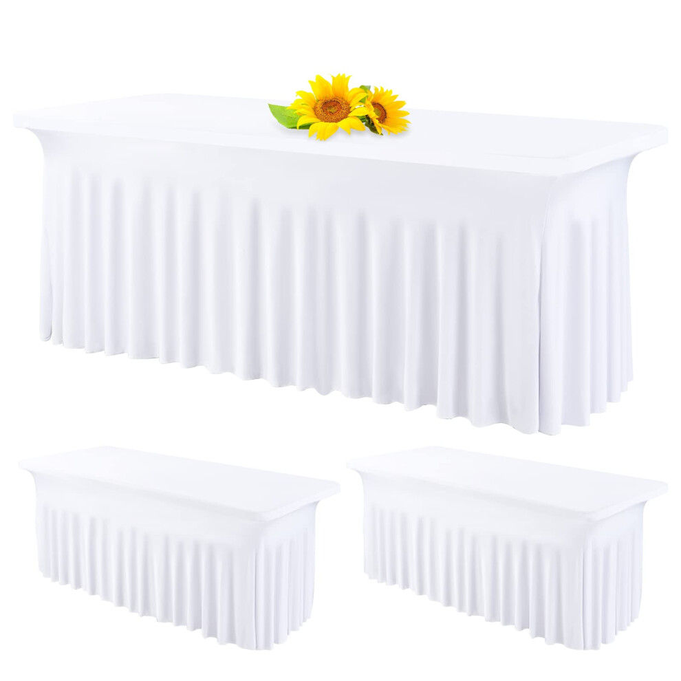 2 Pack Stretch Table Skirts for Tradeshows 6ft Size