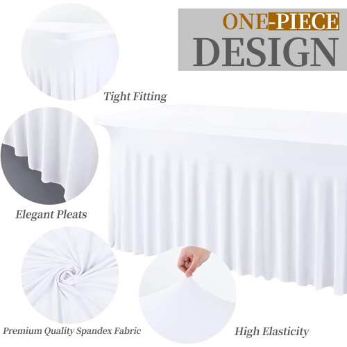 2 Pack Stretch Table Skirts for Tradeshows 6ft Size 1