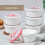 6 Set White Embossed Ramek for Baking and Dishwasher 4 oz 2