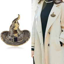 New fashion Halloween brooch men and women cartoon metal witch ghost hat pin brooch party jewelry gift