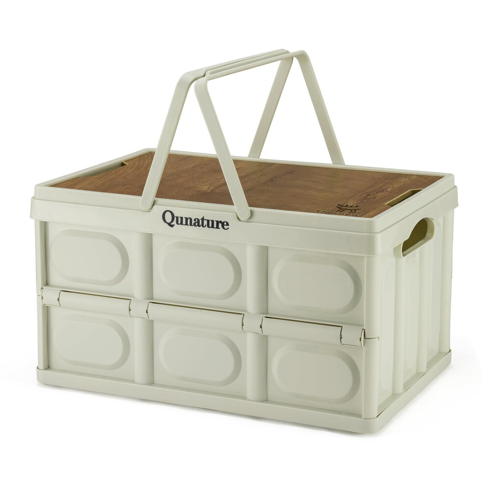 Collapsible Plastic Storage Bin for Outdoor Camping 55L Stackable Home Organizer