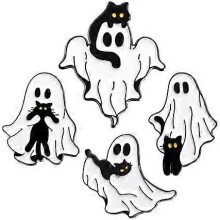 Ghost Halloween Pins Brooch for Women Cute Ghost Pins Halloween Cartoon Brooch Pins for Backpacks Enamel Lapel Brooch Pin Set Horror Pins for Jacket H