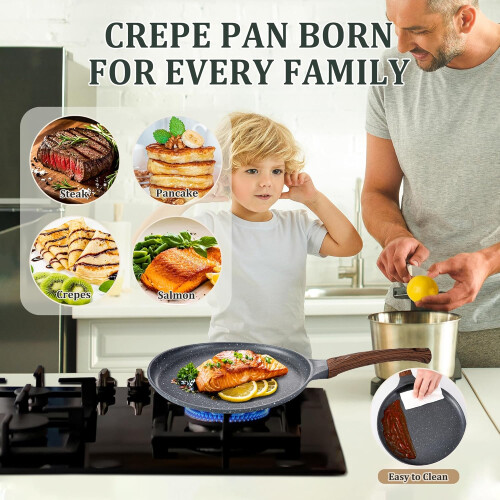 1 Pan Nonstick Ceramic Coating Crepe Pan for Pancake 9.5 Inch 2