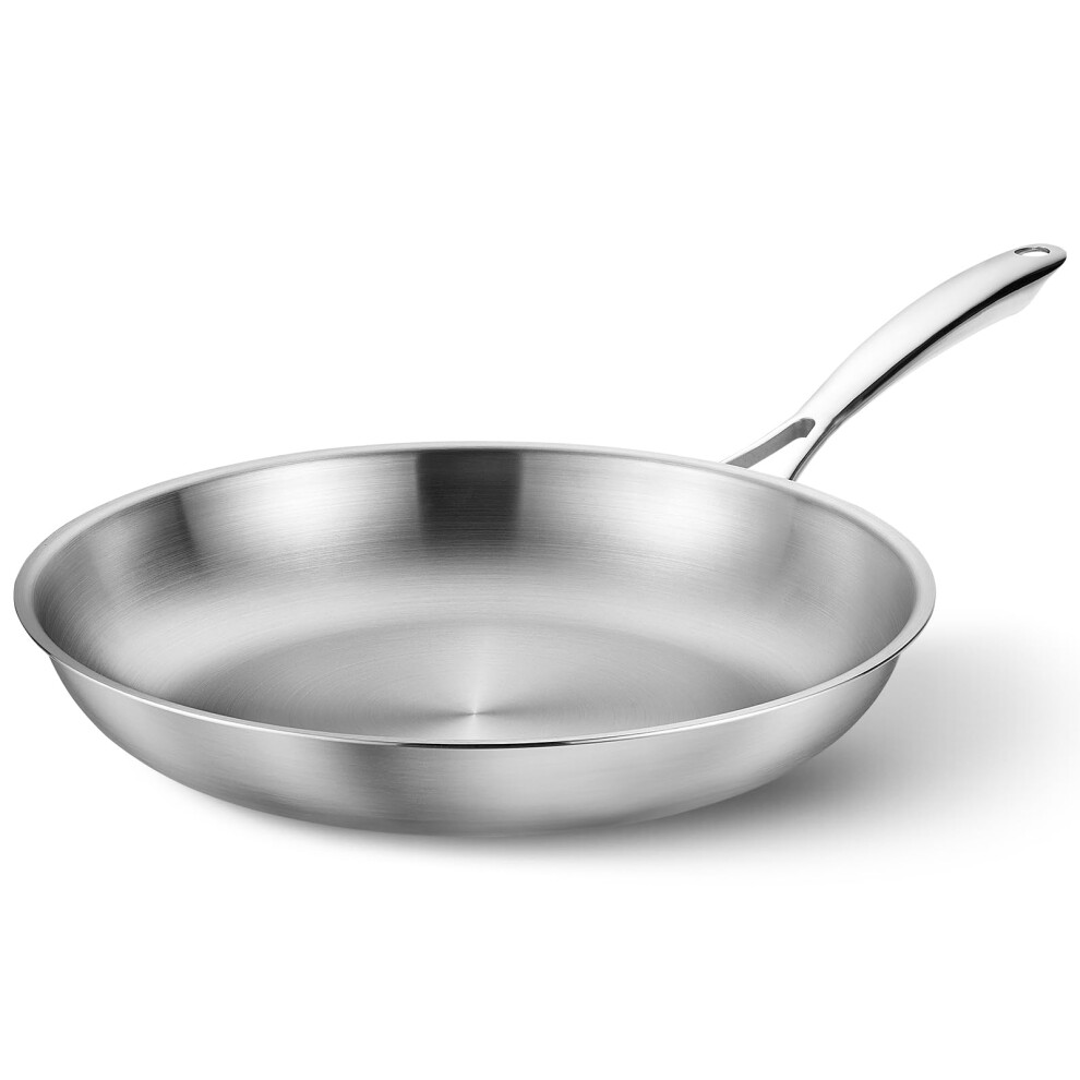Stainless Steel Pan for Induction Cooking and Frying 12 Inch
