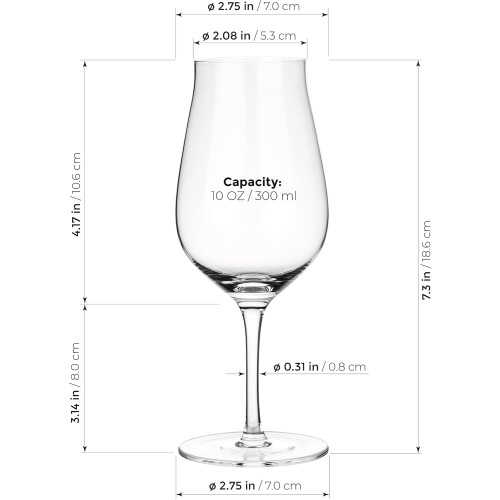 4 Set Large Handcrafted Lead-Free Crystal Glasses for Drinks 10oz/300ml 1