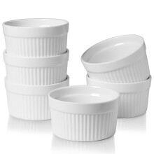 6 OZ Porcelain Ramek for Creme Brulee Dishes and Dipping Sauces 6OZ