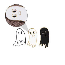 Cute Ghost Enamel Brooch Pin Halloween Theme Fashion Brooch Assorted .6x1.8cm 3Pcs