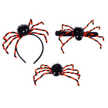 Halloween Brooch Spider Shaped Brooch Pin Trickery Party Accessory Black Red 3Pcs