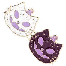 Halloween Brooch Cartoon Style Clothes Accessories White Purple 2.7x2.4cm Gift