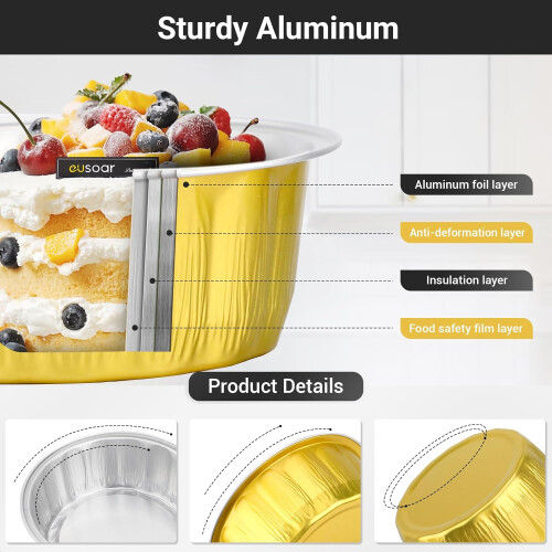 25 pcs Disposable Gold Ramek for Holiday Wedding 9oz 1