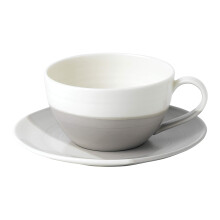 Latte Cup & Saucer Set in Grey and Off White