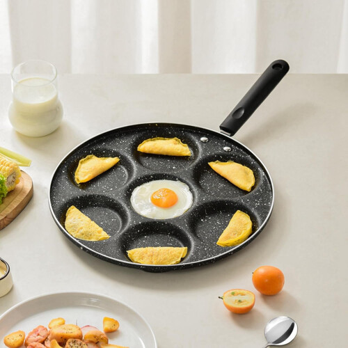 Non Stick Egg Frying Pan Breakfast Cooking Tool 7 Holes 1